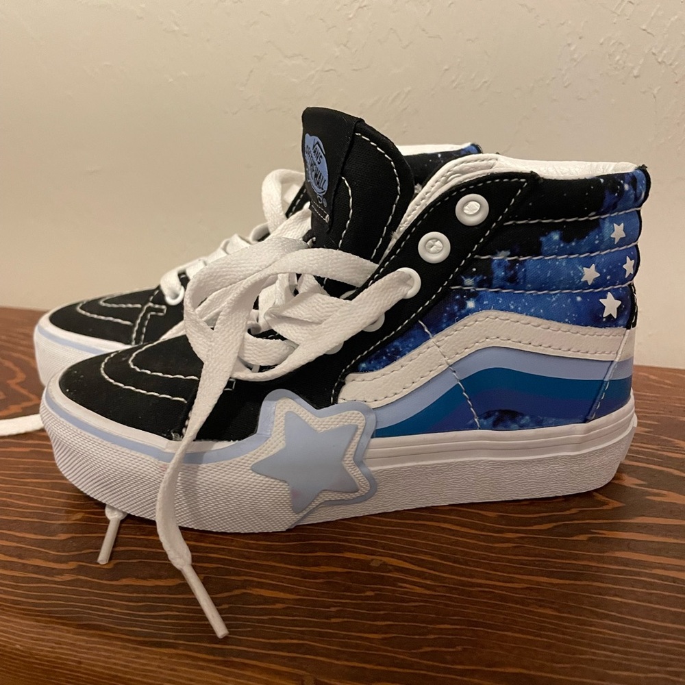 Vans Kids' Black, White & Blue High-Top Star Sneakers